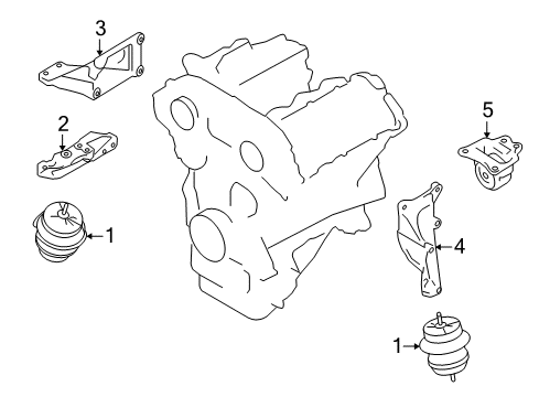 2020 Nissan GT-R Engine & Trans Mounting Diagram 1