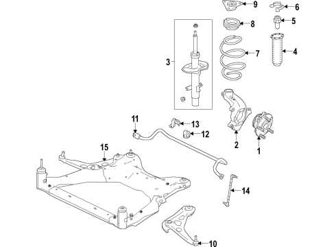 2022 Nissan Altima Front Suspension, Lower Control Arm, Stabilizer Bar, Suspension Components Diagram