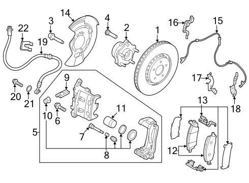 2023 Nissan ARIYA CALIPER ASSY-FRONT RH,W/O PAD & SHIM Diagram for 41001-5MT0A