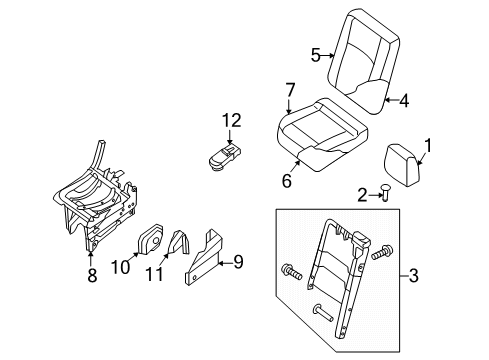 2021 Nissan NV 3500 Rear Seat Components Diagram 2