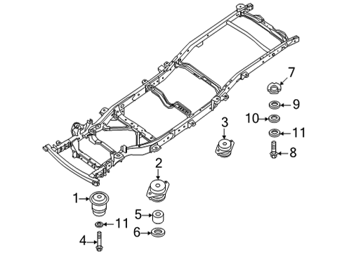 2024 Nissan Frontier Body Mounting - Frame Diagram