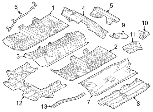 2021 Nissan Rogue Floor & Rails Diagram 2