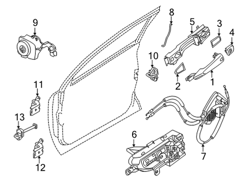 2021 Nissan Sentra Lock & Hardware Diagram 1