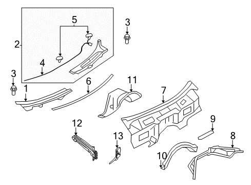 2020 Nissan GT-R Cowl Diagram