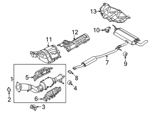 2022 Nissan Rogue THREE WAY CATALYST Diagram for 208A2-6RG0A