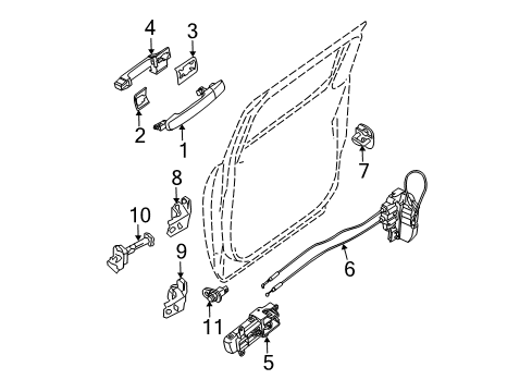 2021 Nissan Frontier Front Door Diagram 3