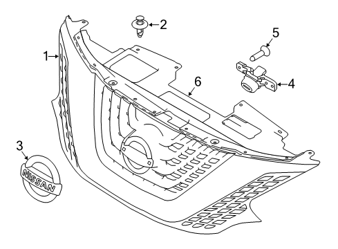 2020 Nissan Murano Grille & Components Diagram