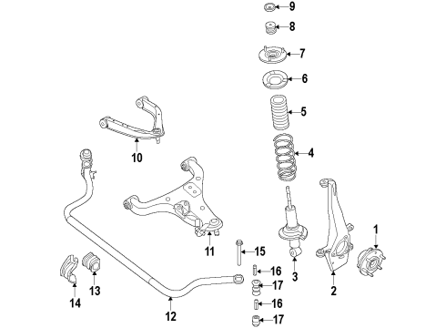 2021 Nissan NV 3500 Suspension Components, Lower Control Arm, Upper Control Arm, Stabilizer Bar Diagram 1