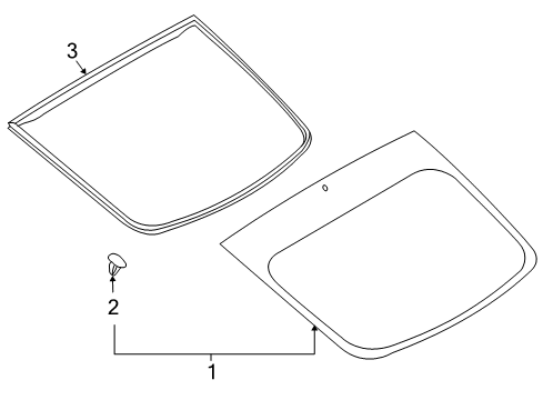 2020 Nissan 370Z Lift Gate - Glass & Hardware Diagram