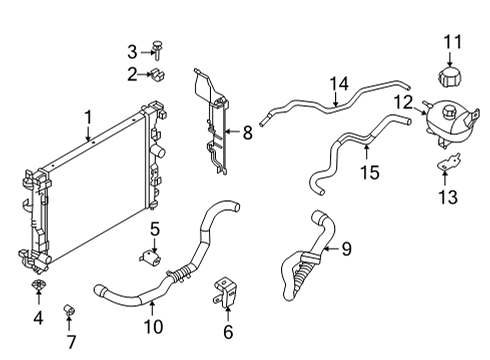 2020 Nissan Versa Radiator & Components Diagram