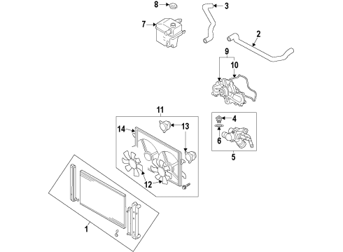 2021 Nissan Sentra Cooling System, Radiator, Water Pump, Cooling Fan Diagram 2