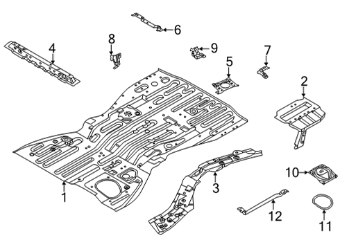 2024 Nissan Pathfinder Floor-Rear,Front Diagram for 74512-6SA0A