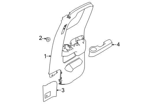 2021 Nissan Titan Interior Trim - Rear Door Diagram 2