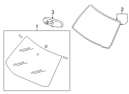 2021 Nissan Kicks Glass - Windshield Diagram