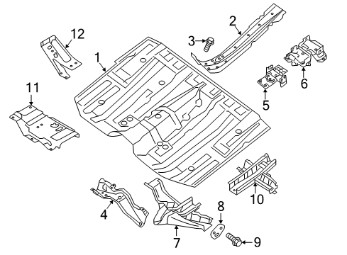 2020 Nissan Pathfinder Floor & Rails Diagram