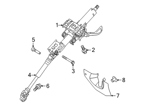 2021 Nissan Rogue Steering Column & Wheel, Steering Gear & Linkage Diagram 2