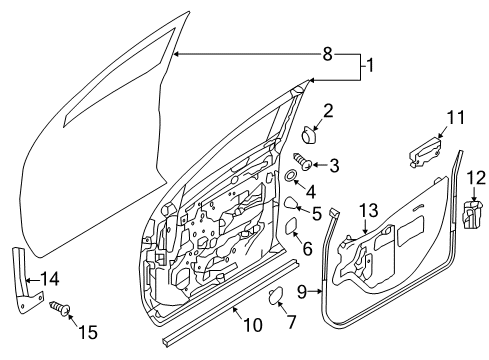 2021 Nissan Titan Door & Components Diagram 1