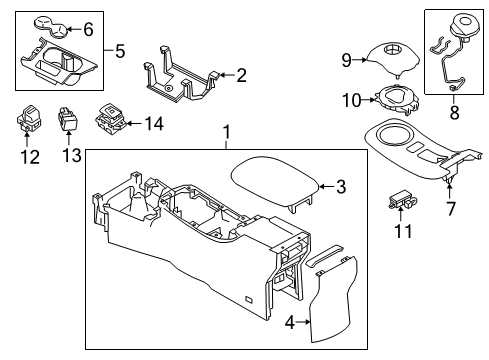 2021 Nissan Leaf Center Console Diagram