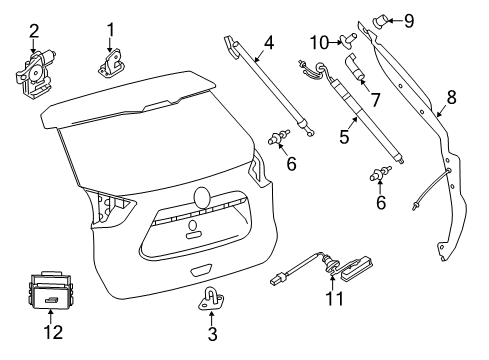 2014 Nissan Rogue STAY ASSY - BACK DOOR, RH Diagram for 90450-4BA2B