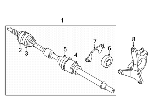 2022 Nissan Pathfinder Shaft Assy-Front Drive,RH Diagram for 39100-6SA0A