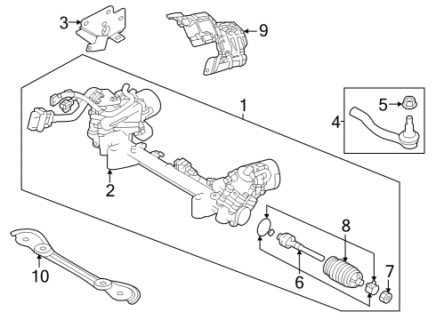 2024 Nissan Z GEAR & LINKAGE SUB ASSY-POWER STEERING Diagram for 49004-6GR2A