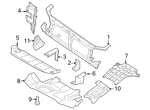 2024 Nissan Frontier SUPPORT ASSY - RADIATOR CORE Diagram for 62500-9BU1C