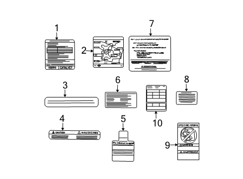 2021 Nissan Frontier Information Labels Diagram