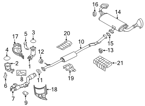 2021 Nissan Murano Exhaust Components Diagram