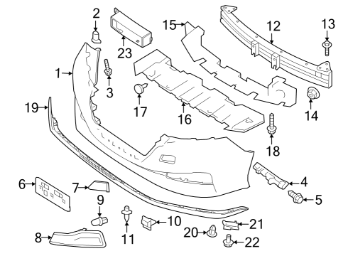 2021 Nissan Leaf Bumper & Components - Front Diagram 1