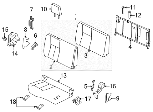 2021 Nissan Titan Rear Seat Components Diagram 4