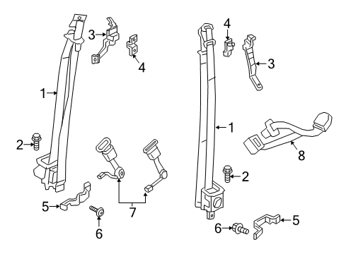 2021 Nissan Titan Front Seat Belts Diagram 2