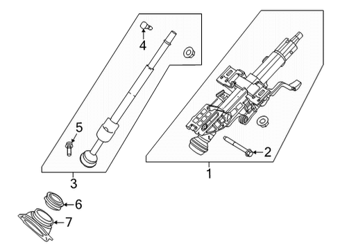 2022 Nissan Pathfinder Joint Assy-Steering Column,Lower Diagram for 48080-6SA0A