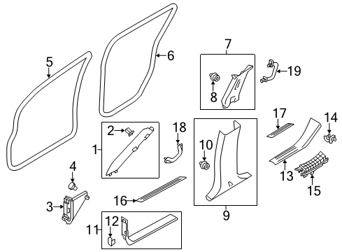 GARNISH-CNTR Pillar UPR LH Diagram for 76914-5ZT8E