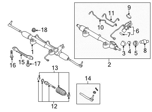 2020 Nissan 370Z Steering Column & Wheel, Steering Gear & Linkage Diagram 3