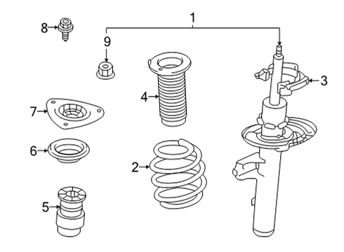 2021 Nissan Rogue Struts & Components - Front Diagram