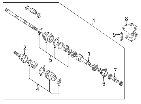 2021 Nissan Murano Drive Axles - Front Diagram 1