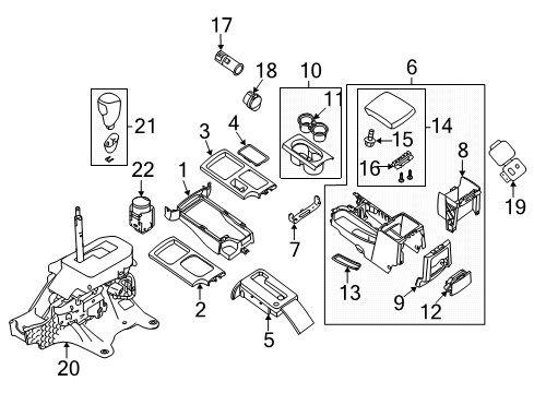 2020 Nissan Frontier Center Console Diagram