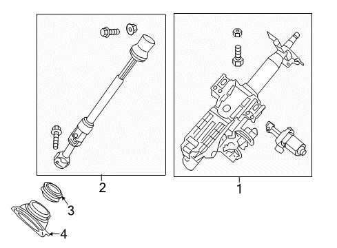 2020 Nissan Murano Steering Column & Wheel, Steering Gear & Linkage Diagram 2