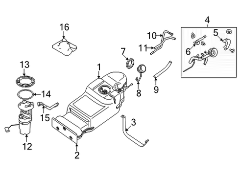 2024 Nissan Frontier Hose-Drain,Canister Diagram for 18791-9BU0A