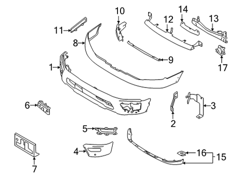 2021 Nissan Titan Bumper & Components - Front Diagram