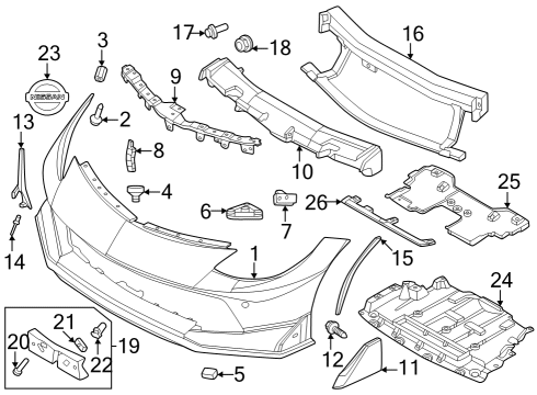 2024 Nissan Z EMBLEM-FRONT Diagram for 62890-6GP0A