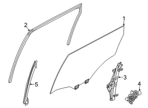 2022 Nissan Pathfinder Regulator Assy-Rear Door Window,LH Diagram for 82721-6TA0A