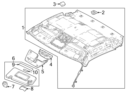 2024 Nissan Z Interior Trim - Roof Diagram