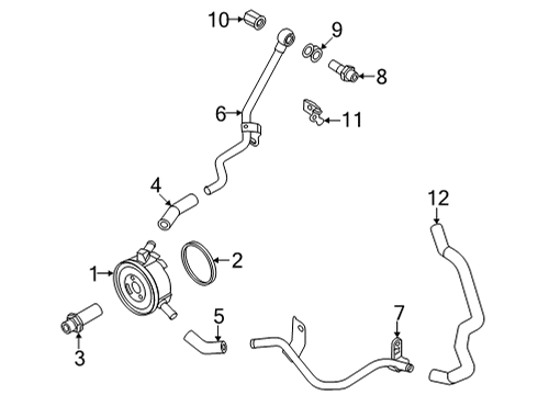 2022 Nissan Pathfinder Cooler Assembly-Auto Transmission Diagram for 21606-6SV0A