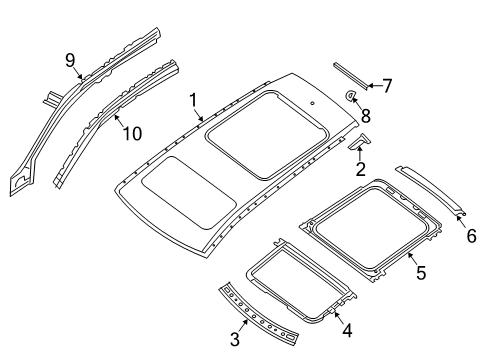 2020 Nissan Pathfinder Roof & Components Diagram 1