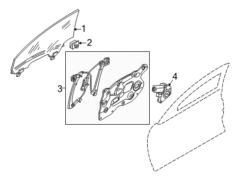 2020 Nissan 370Z Glass - Door Diagram