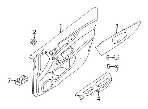 2020 Nissan Rogue Interior Trim - Rear Door Diagram