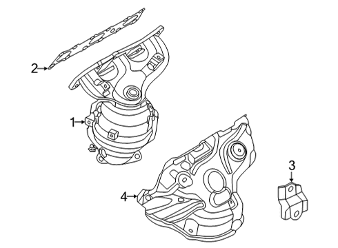 2023 Nissan Pathfinder MANIFOLD ASSY-EXHAUST RH W/CATALYST Diagram for 140E2-6TB0A