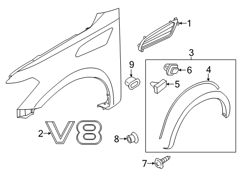 2020 Nissan Armada Exterior Trim - Fender Diagram