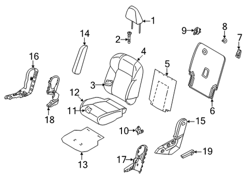 2023 Nissan Pathfinder Pad Assy-Cushion,Rear Seat LH Diagram for 88361-6TF0A